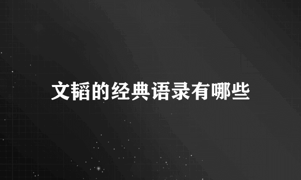 文韬的经典语录有哪些