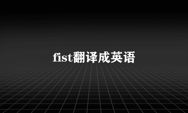 fist翻译成英语