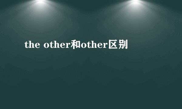 the other和other区别
