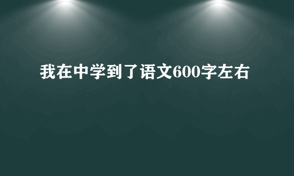 我在中学到了语文600字左右