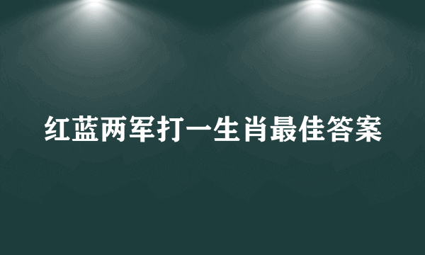 红蓝两军打一生肖最佳答案