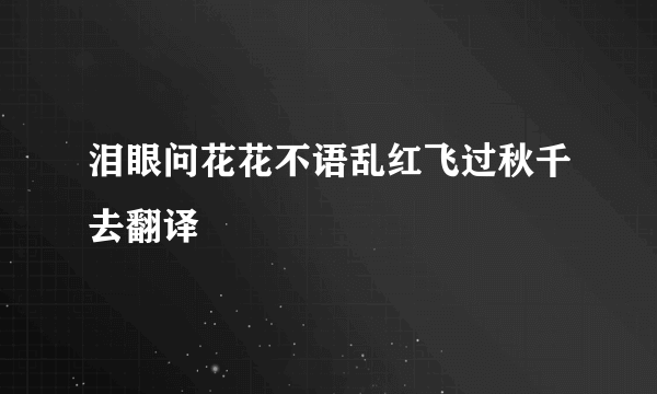 泪眼问花花不语乱红飞过秋千去翻译