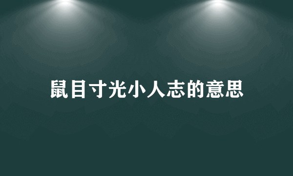 鼠目寸光小人志的意思