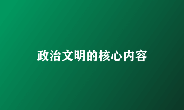 政治文明的核心内容