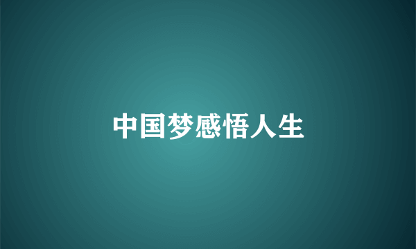 中国梦感悟人生