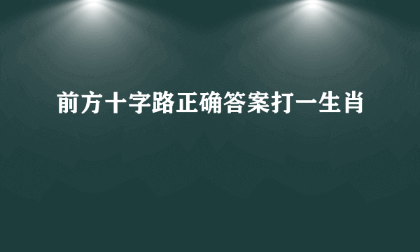 前方十字路正确答案打一生肖