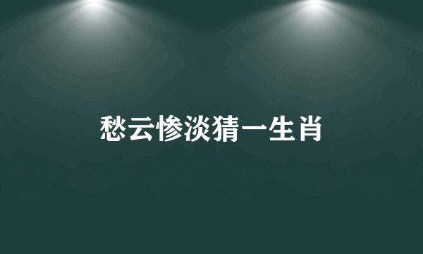 愁云惨淡猜一生肖
