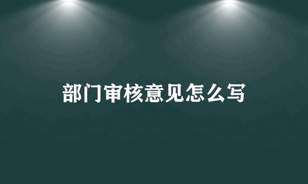 部门审核意见怎么写