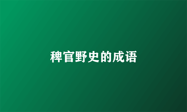稗官野史的成语