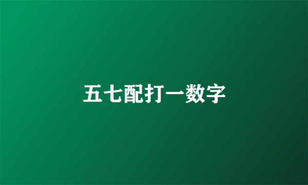 五七配打一数字