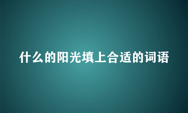 什么的阳光填上合适的词语