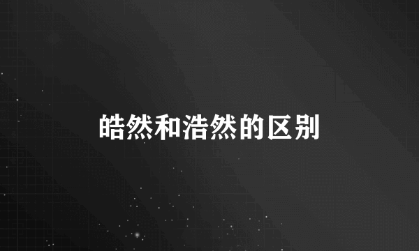 皓然和浩然的区别