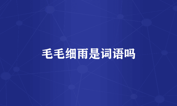 毛毛细雨是词语吗