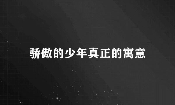 骄傲的少年真正的寓意