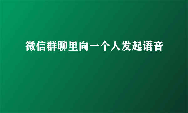 微信群聊里向一个人发起语音