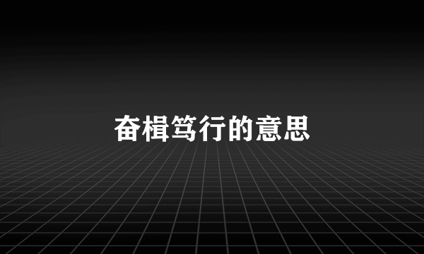 奋楫笃行的意思