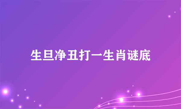 生旦净丑打一生肖谜底