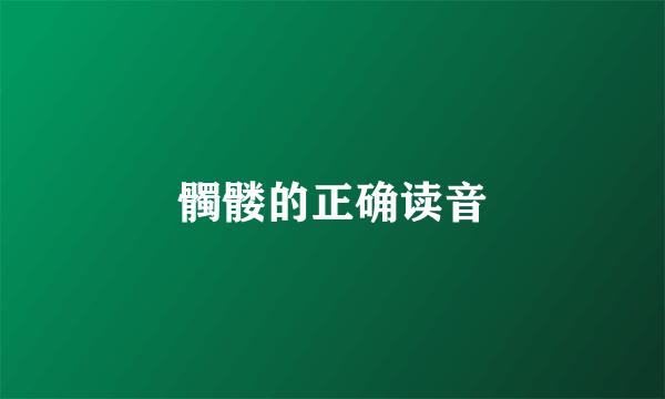 髑髅的正确读音