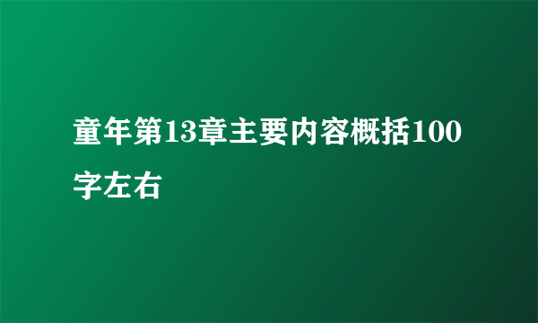童年第13章主要内容概括100字左右