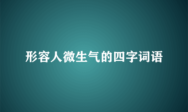形容人微生气的四字词语