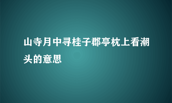 山寺月中寻桂子郡亭枕上看潮头的意思