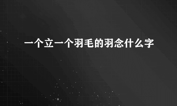 一个立一个羽毛的羽念什么字