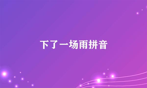 下了一场雨拼音