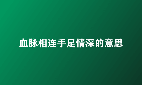 血脉相连手足情深的意思