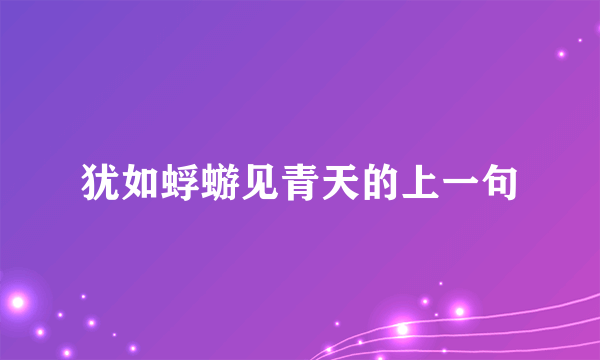 犹如蜉蝣见青天的上一句