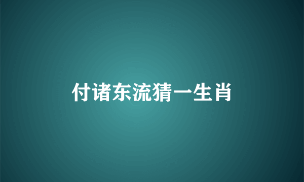 付诸东流猜一生肖