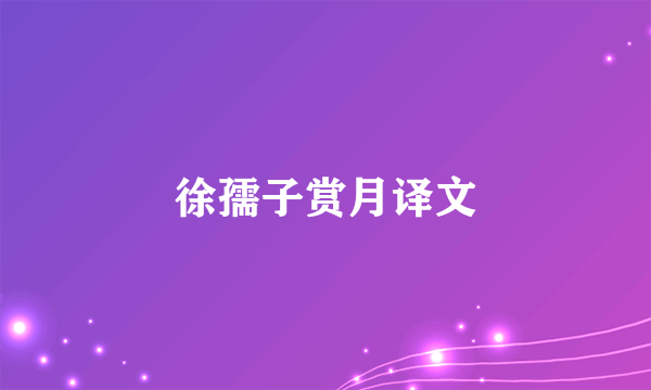 徐孺子赏月译文