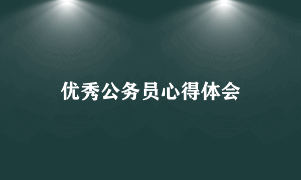 优秀公务员心得体会