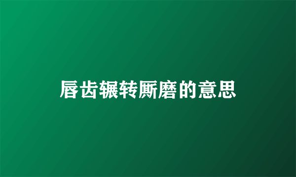 唇齿辗转厮磨的意思