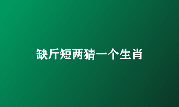 缺斤短两猜一个生肖