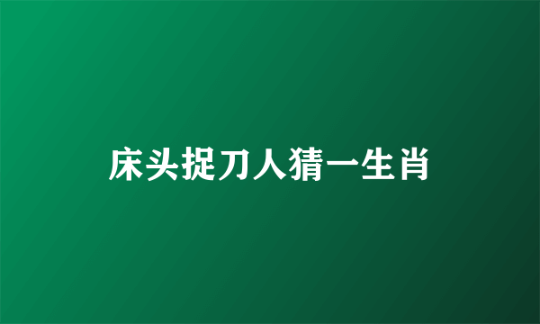 床头捉刀人猜一生肖