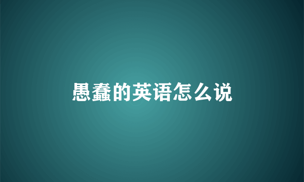 愚蠢的英语怎么说