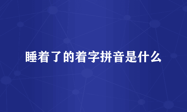 睡着了的着字拼音是什么
