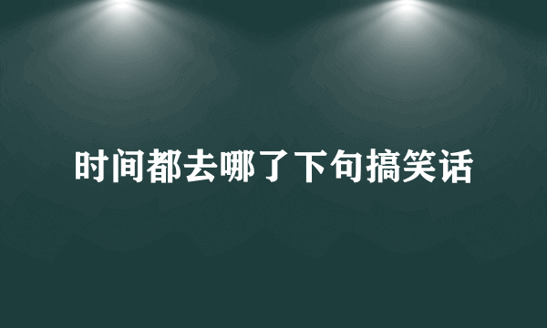 时间都去哪了下句搞笑话