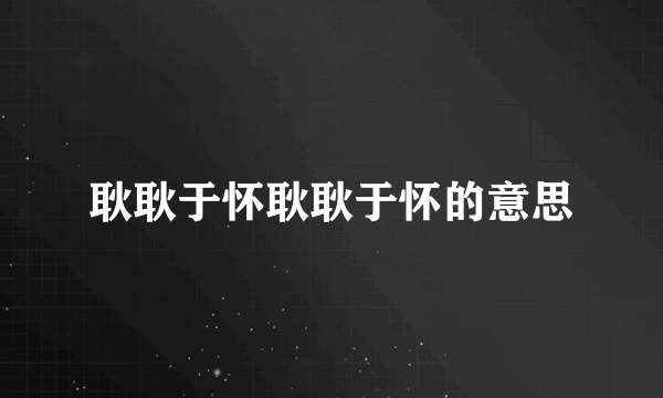 耿耿于怀耿耿于怀的意思