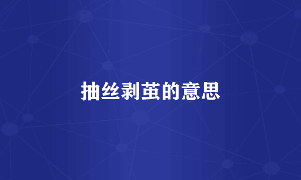 抽丝剥茧的意思