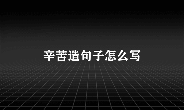 辛苦造句子怎么写