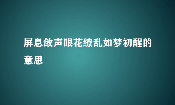 屏息敛声眼花缭乱如梦初醒的意思