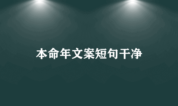 本命年文案短句干净