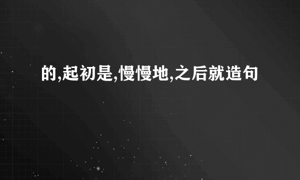 的,起初是,慢慢地,之后就造句