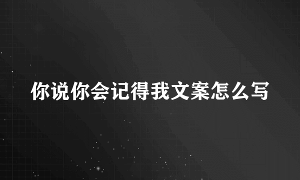你说你会记得我文案怎么写