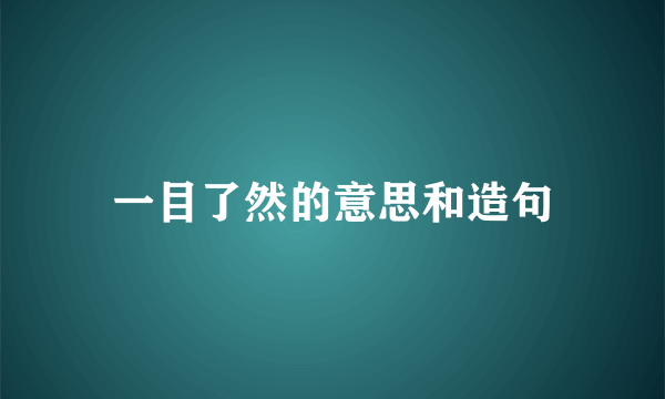 一目了然的意思和造句