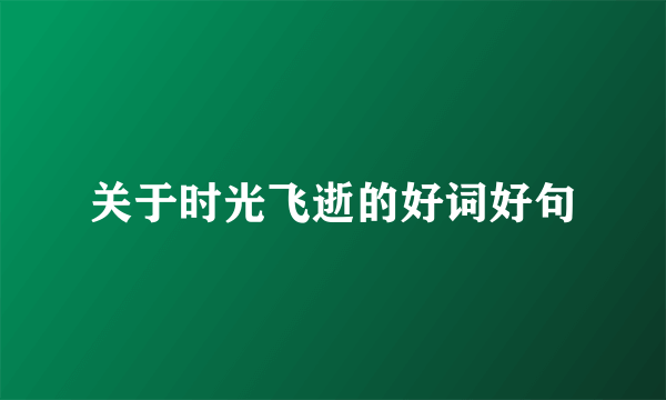 关于时光飞逝的好词好句