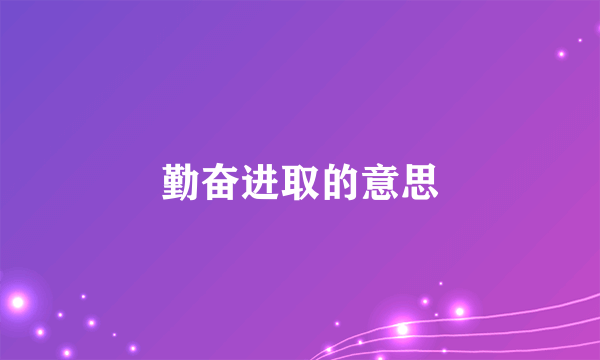 勤奋进取的意思