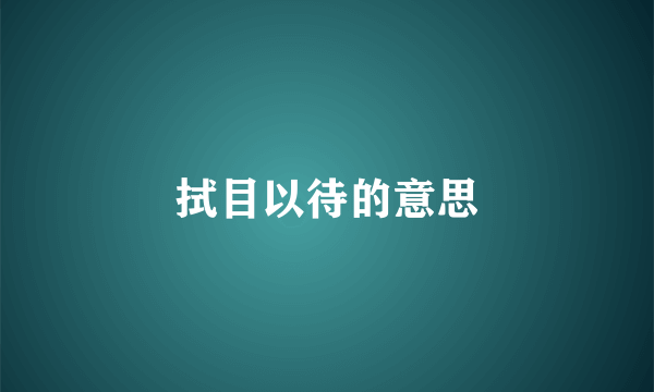 拭目以待的意思