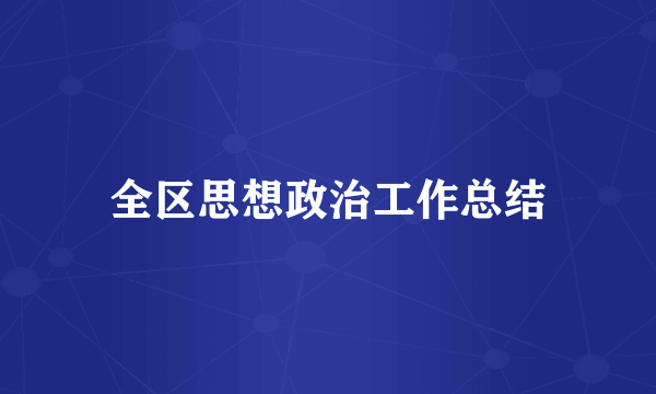 全区思想政治工作总结